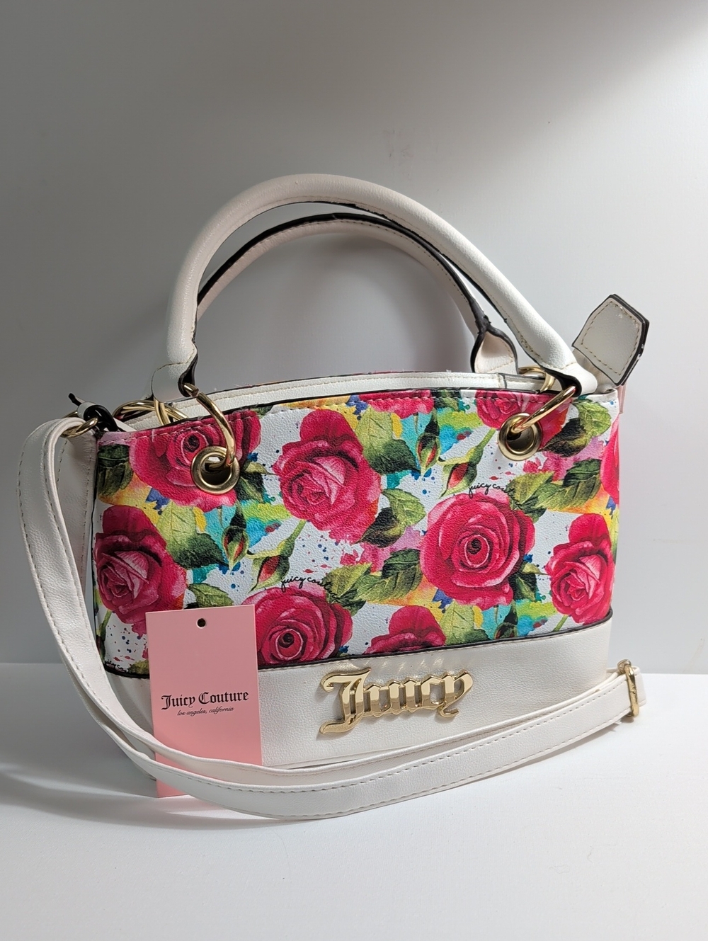 Juicy Couture Sweet Fantasy Rose Floral Crossbody Satchel